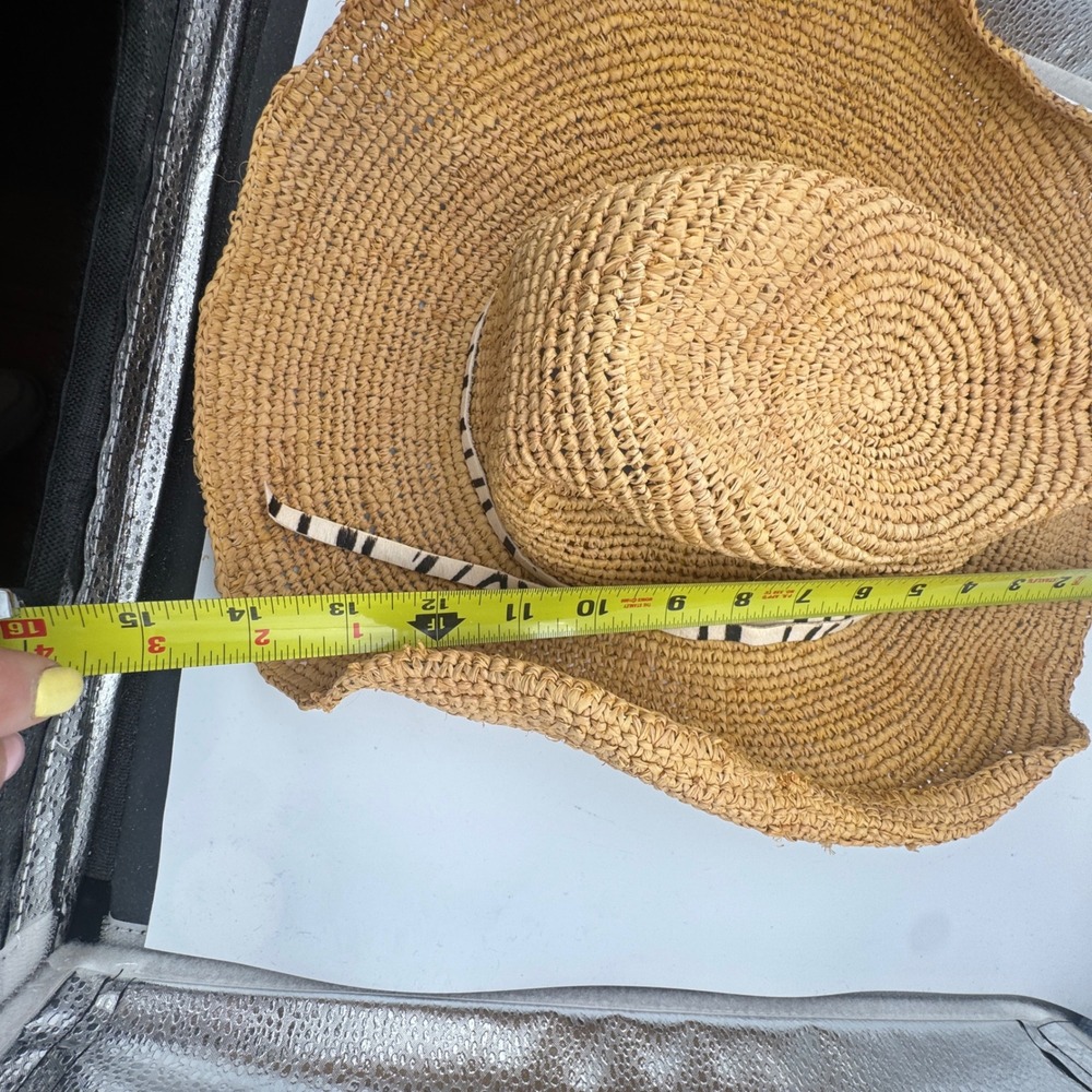 Hat Attack Sun Hat Millie Continental Beach Day Raffia Straw Floppy Wide Brim - Picture 6 of 10